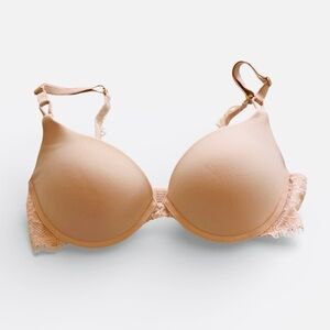 Soma Embraceable Underwire Push Up Bra Nude Lace trim 34C